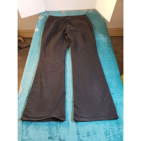 Old Navy Jeans Sz 14 Womens Black Stretch Pants Denim Casual High Rise Flared - Picture 10 of 12